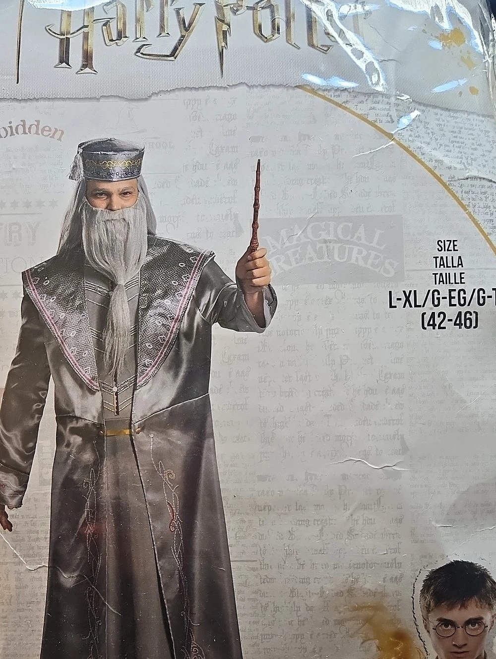 Disguise Harry Potter Dumbledore Deluxe Costume Black & Gray L-XL